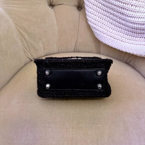 VTG Auth CATHERINE MALANDRINO Black Boucle Minaudiere Crossbody Clutch Bag - Picture 5 of 6